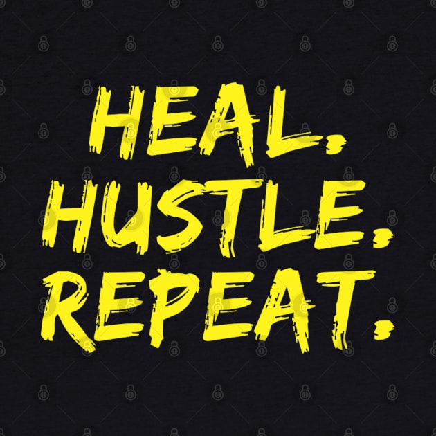 Heal Hustle Repeat Neon Yellow by Live Together